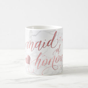PixDezines Maid of Honor/Faux Roos Gold Script Koffiemok