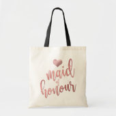 PixDezines Maid of Honor/Faux Roos Gold Script Tote Bag (Voorkant)