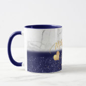 PixDezines Maid of Honor/Marble+Gold+Blue Glitter Mok (Links)