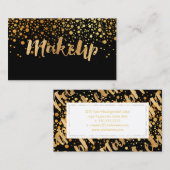 PixDezines Makeup Artist/Dazzled Faux Gold Specks Visitekaartje (Voorkant / Achterkant)