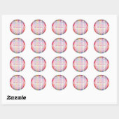 PixDezines malibu plaid Ronde Sticker (Vel)