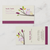 PixDezines Mama + Baby uilen kinderopvang Contactkaartje (Voorkant / Achterkant)