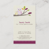 PixDezines Mama + Baby uilen kinderopvang Contactkaartje (Achterkant)