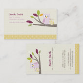 PixDezines Mama + Baby uilen kinderopvang Contactkaartje (Voorkant / Achterkant)