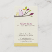 PixDezines Mama + Baby uilen kinderopvang Contactkaartje (Achterkant)