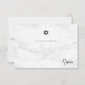 PixDezines Marble BEDANKT voor Bar Mitswa RSVP Kaartje (Achterkant)