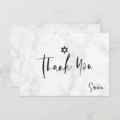 PixDezines Marble BEDANKT voor Bar Mitswa RSVP Kaartje (Voorkant / Achterkant)