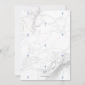 PixDezines Marble Blue Cross doop 1e verjaardag Kaart (Achterkant)