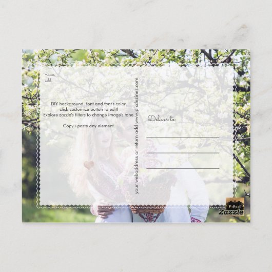 PixDezines Marble+Blush Pink De datum opslaan Briefkaart (Achterkant)
