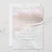 PixDezines Marble+Blush Pink Platinum/Doop Kaart (Voorkant)