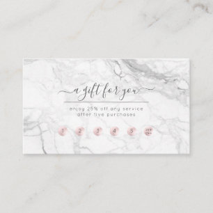 PixDezines Marble Blush Pink Reward Card Visitekaartje