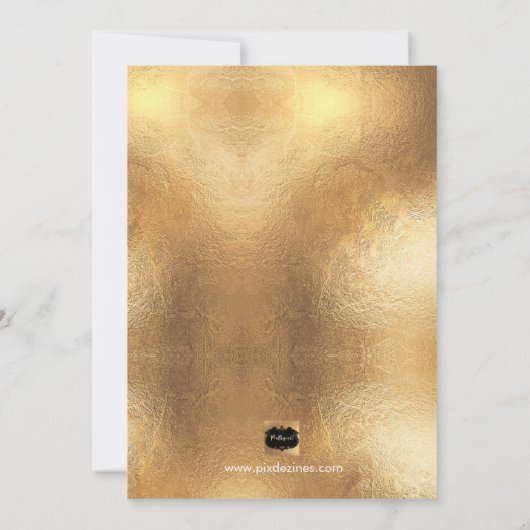 PixDezines Marble Brunch+Bubbly Dazzled/Faux Gold Kaart (Achterkant)