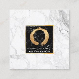 PixDezines Marble/Circle of Life/Faux Gold Vierkante Visitekaartje