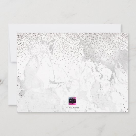 PixDezines Marble+Confetti/Doop Kaart (Achterkant)