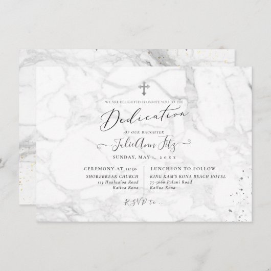 PixDezines Marble Dedication Kaart (Voorkant / Achterkant)