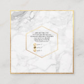 PixDezines Marble+DIY Faux Gold Monogram Vierkante Visitekaartje (Achterkant)