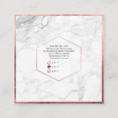 PixDezines Marble+DIY Faux Roos Gold Monogram Vierkante Visitekaartje (Achterkant)