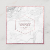 PixDezines Marble+Elegant Faux Roos Gold Monogram Vierkante Visitekaartje (Achterkant)