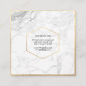PixDezines Marble+Elegant Script Monogram letterty Vierkante Visitekaartje (Achterkant)