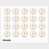 PixDezines Marble+Faux Gold Ananas Ronde Sticker (Vel)