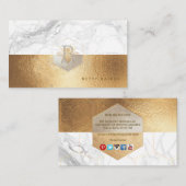 PIXDEZINES MARBLE FAUX GOLD BEE+HONEYCOMB VISITEKAARTJE (Voorkant / Achterkant)