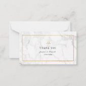 PixDezines Marble Faux Gold Classic Hartelijk dank Notitiekaartje (Voorkant)