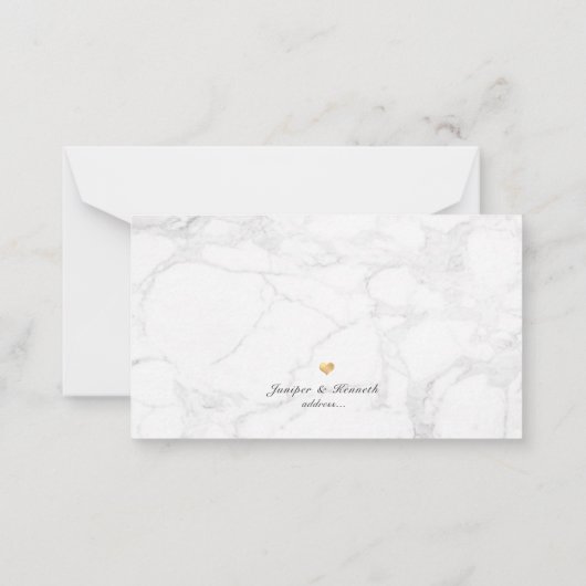 PixDezines Marble Faux Gold Classic Hartelijk dank Notitiekaartje (Achterkant)