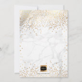 PixDezines Marble+Faux Gold Confetti Christening Kaart (Achterkant)