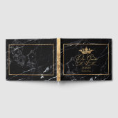 PixDezines Marble+Faux Gold Crown+Fancy Script Gastenboek (Volledig)