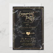 PixDezines Marble/Faux Gold/Engagement Party Kaart (Voorkant)