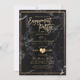 PixDezines Marble/Faux Gold/Engagement Party Kaart