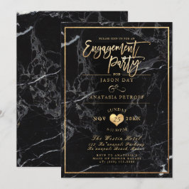 PixDezines Marble/Faux Gold/Engagement Party Kaart