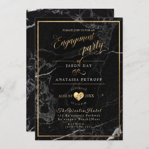PixDezines Marble/Faux Gold/Engagement Party Kaart
