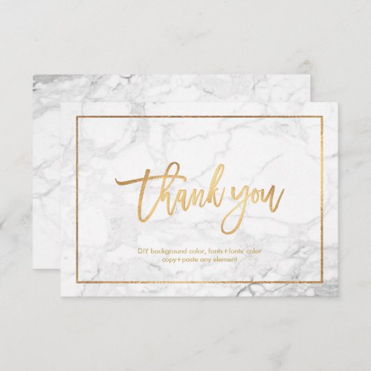 PixDezines MARBLE+FAUX GOLD Flat Bedankt (Voorkant / Achterkant)