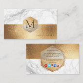 PIXDEZINES MARBLE FAUX GOLD+HONEYCOMB VISITEKAARTJE (Voorkant / Achterkant)