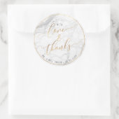 PixDezines MARBLE+FAUX GOLD, LOVE+BEDANKT Ronde Sticker (Tas)
