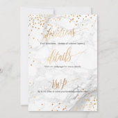 PixDezines Marble+Faux Gold Monogram Honingraat Kaart (Achterkant)