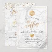 PixDezines Marble+Faux Gold Monogram Honingraat Kaart (Voorkant / Achterkant)