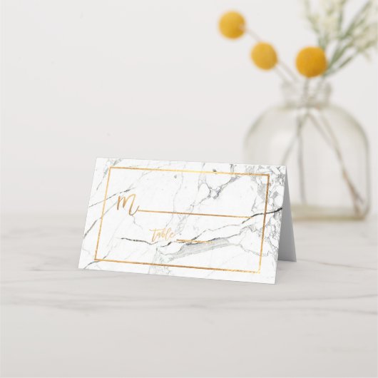 PixDezines Marble+Faux Gold Plaatskaarten Plaatskaartje (Voorkant)