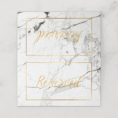 PixDezines Marble+Faux Gold Reserved Table Kaarten Plaatskaartje (Buitenkant ongevouwen)