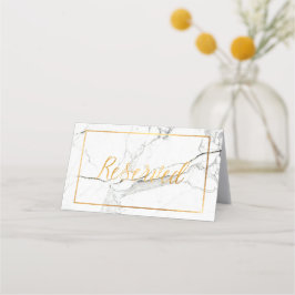PixDezines Marble+Faux Gold Reserved Table Kaarten Plaatskaartje