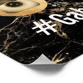 PixDezines Marble+Faux Gold Social Media Hashtag Poster (Hoek)