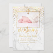 PixDezines Marble+Faux Gold Stippen/Christening Kaart (Voorkant)