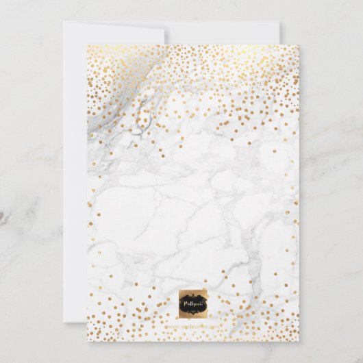 PixDezines Marble+Faux Gold Stippen/Christening Kaart (Achterkant)