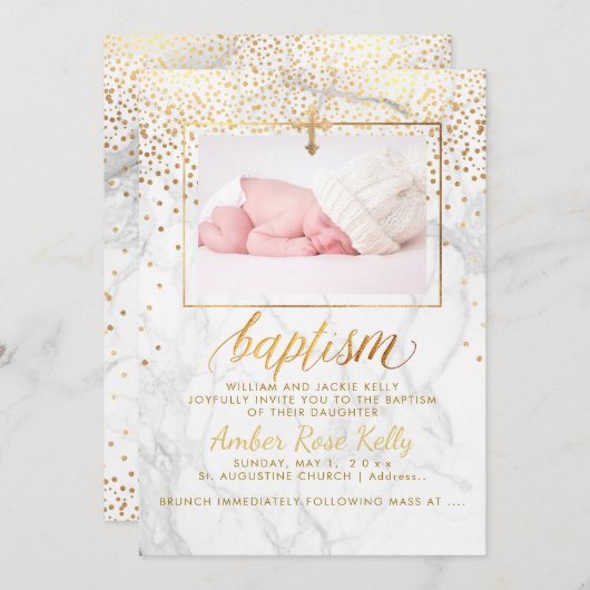 PixDezines Marble Faux Gold Stippen/Doop Kaart (Voorkant / Achterkant)