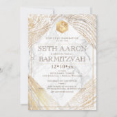 PixDezines Marble Faux Gold Tree RingsBar Mitzvah  Kaart (Achterkant)