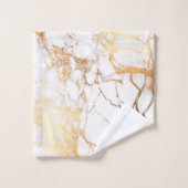PixDezines Marble + Faux Gold Veins Bad Handdoek (Wasdoekje)