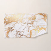 PixDezines Marble + Faux Gold Veins Bad Handdoek (Handdoek)