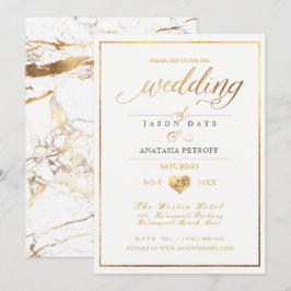 PixDezines Marble/Faux Gold/Wedding Celebration Kaart