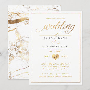 PixDezines Marble/Faux Gold/Wedding Celebration Kaart